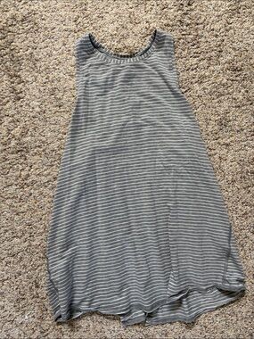 lululemon athletica Gray & White Striped Tank Top